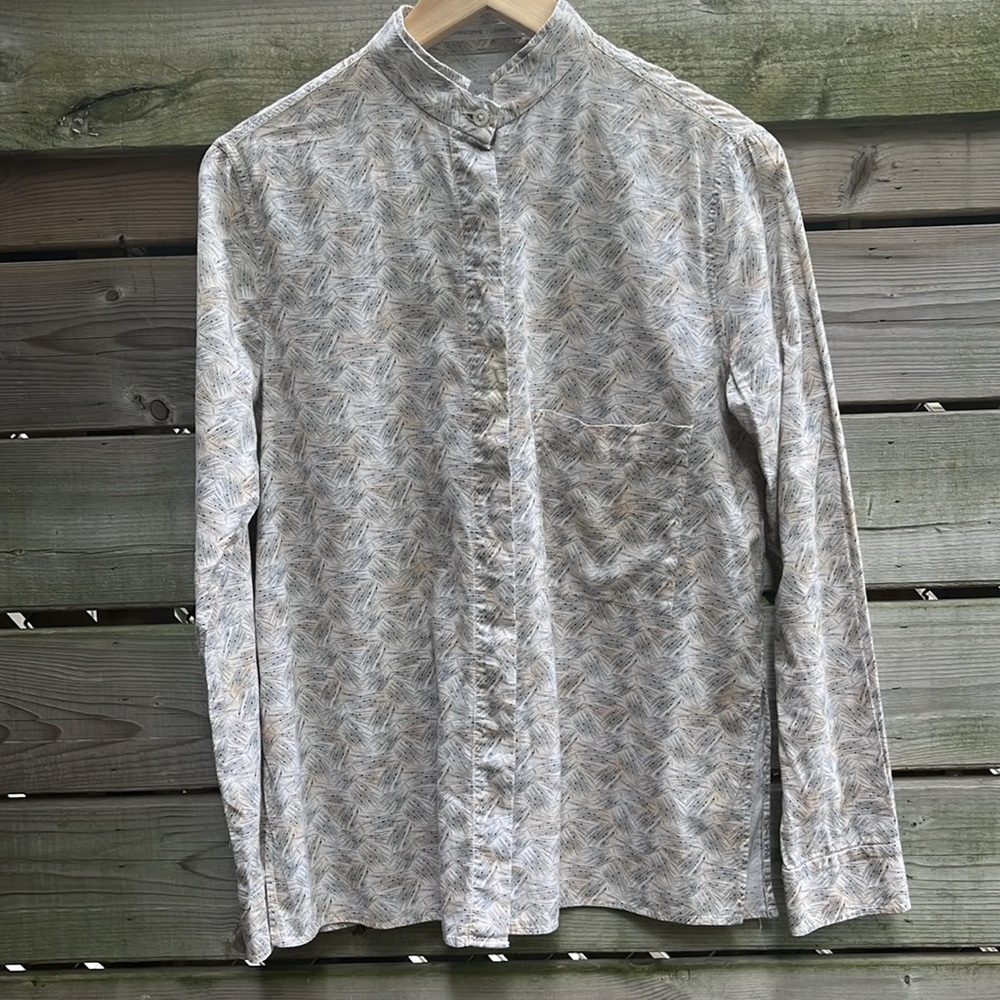CHRISTOPHE LEMAIRE retro printed cotton button-up shirt, size 2